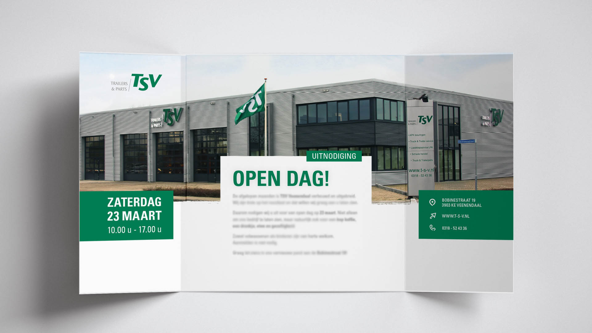 Uitnodiging TSV Van Dijk Groep grafisch ontwerp