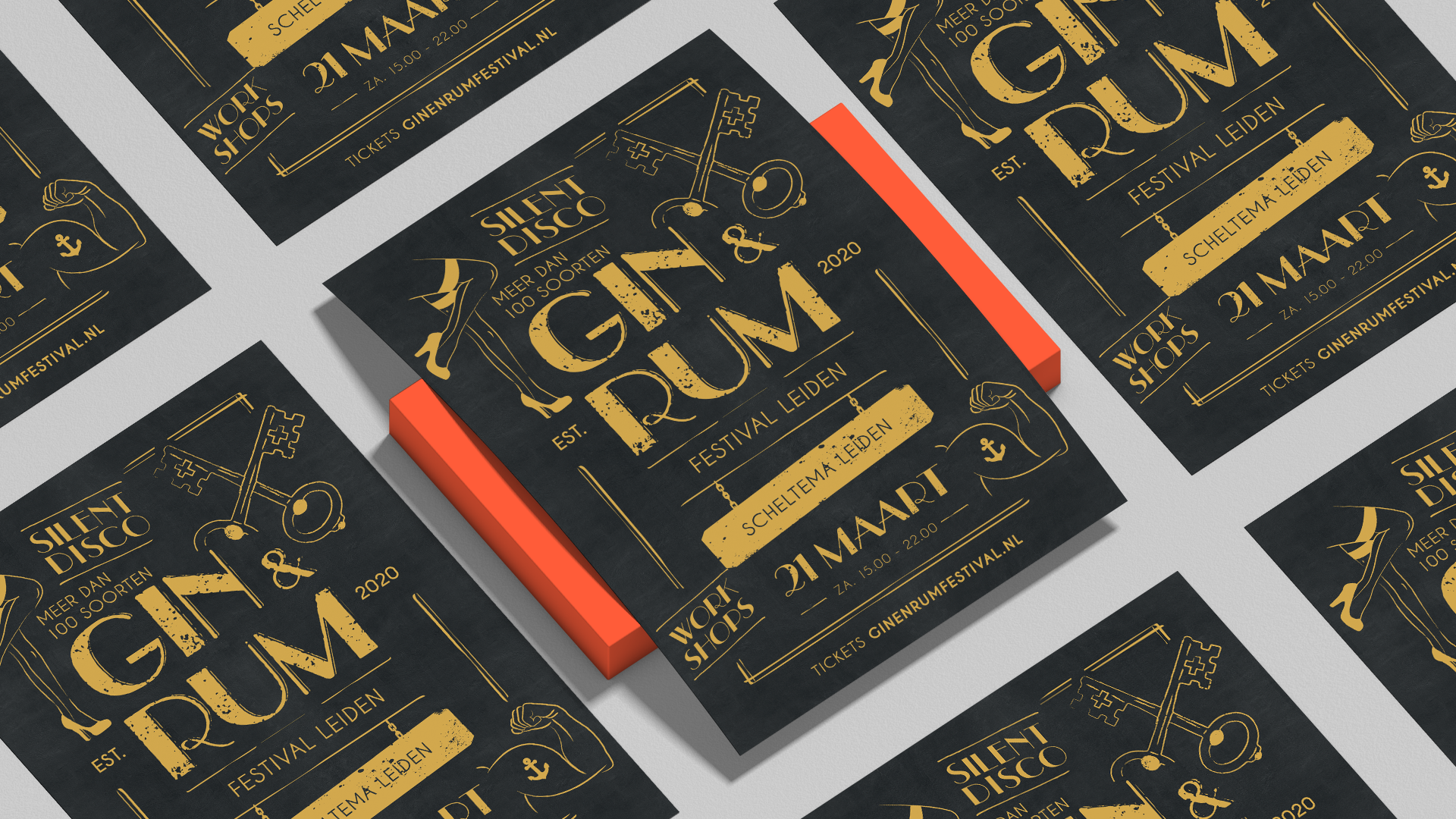 Gin en Rum festival poster grid