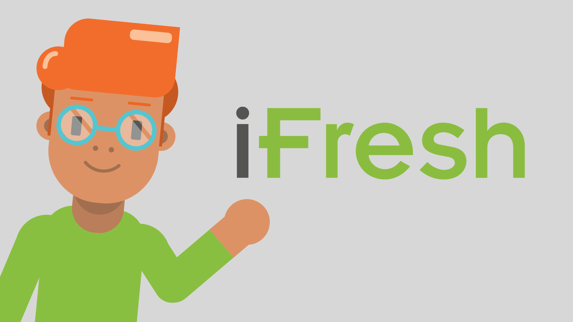 iFresh karakter met het iFresh logo